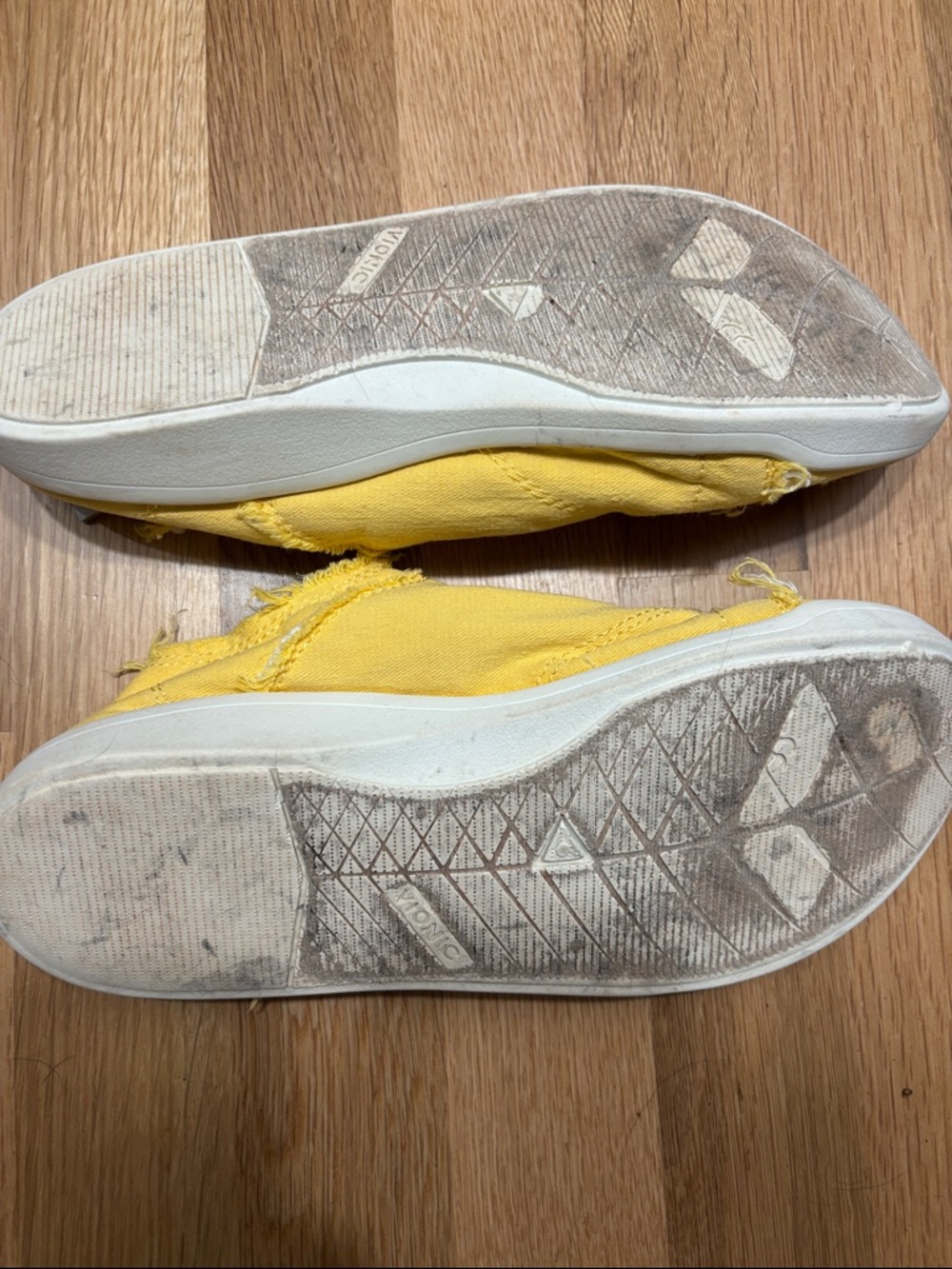 Vionic Yellow Frayed Canvas Slip-On Sneakers - Picture 2 of 4